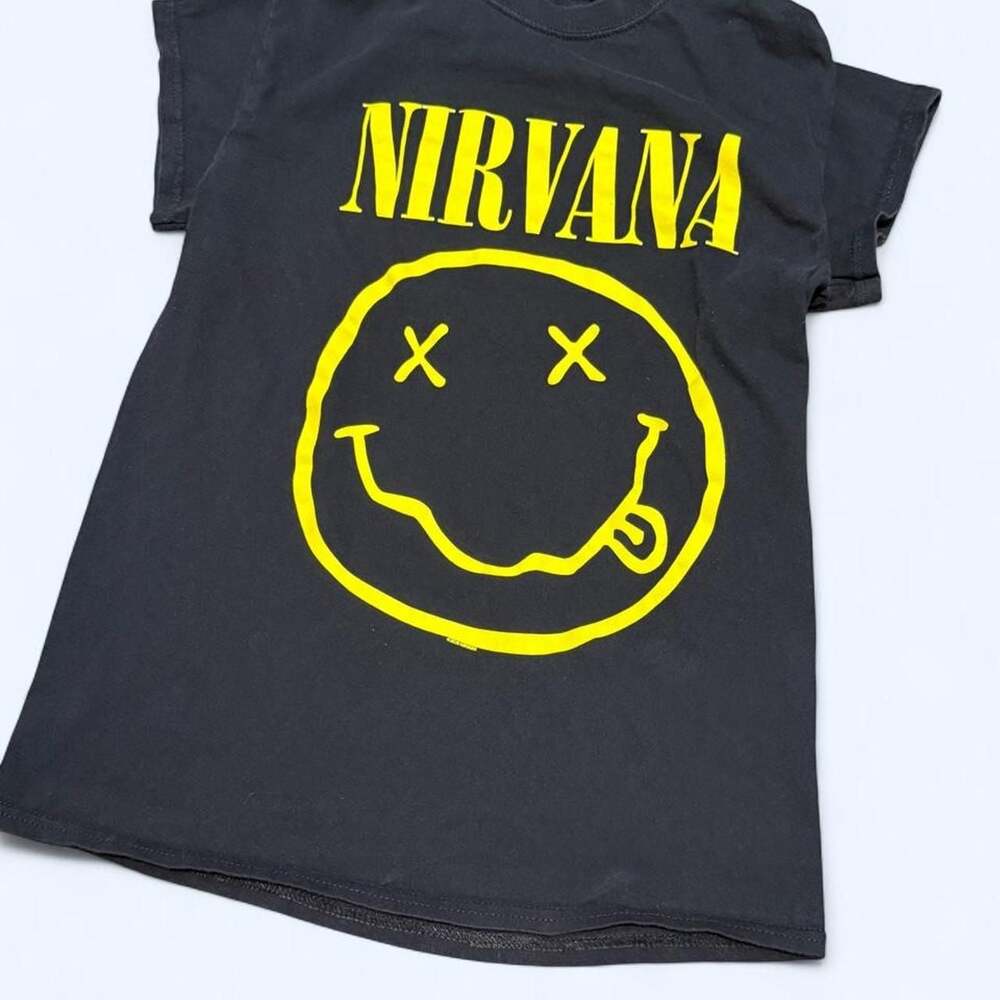 Nirvana Classic Smiley Face Black T-Shirt